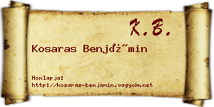 Kosaras Benjámin névjegykártya