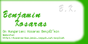 benjamin kosaras business card